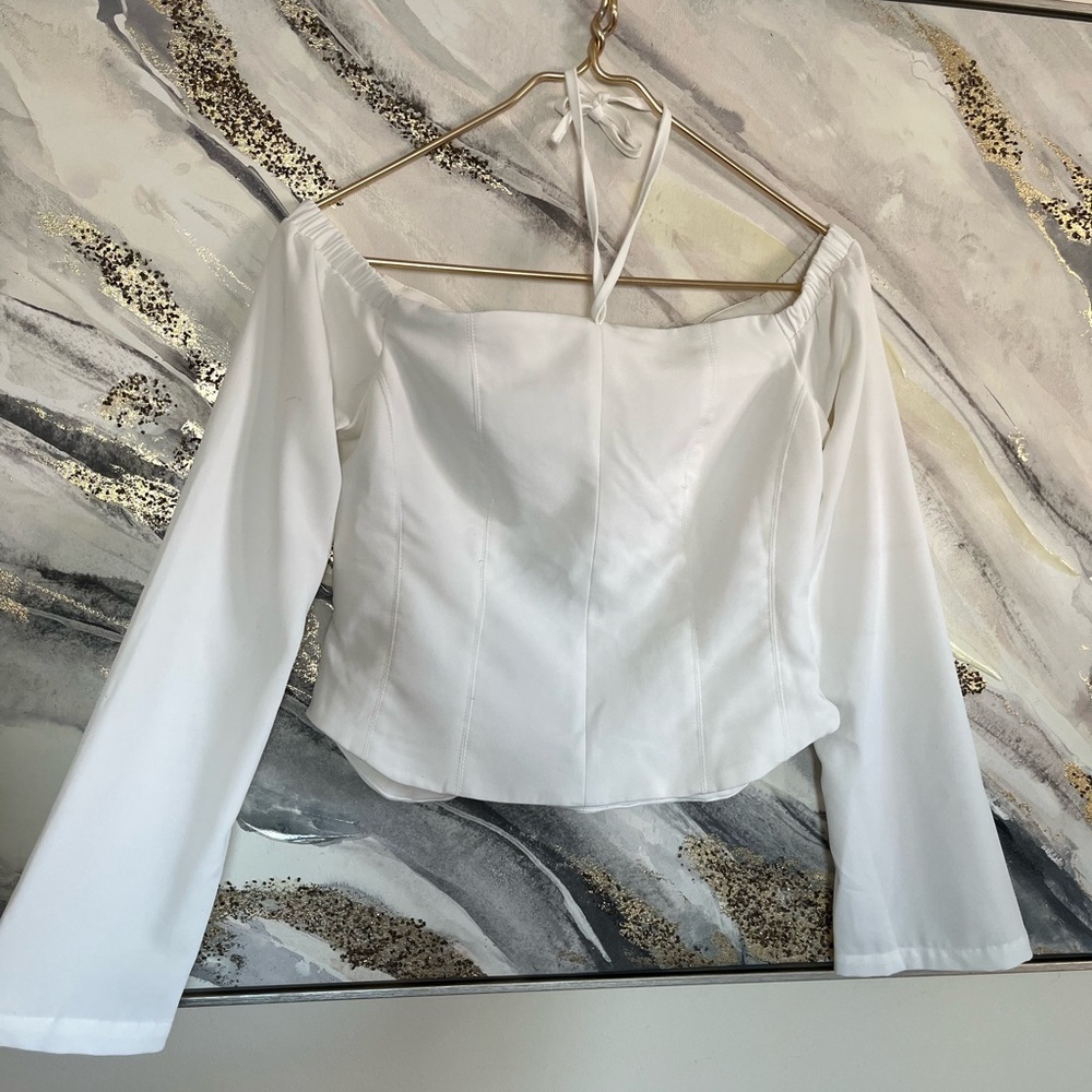Elegant Off-Shoulder White Blouse‎